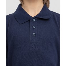 Рубашка-поло для мальчика синяя, серая, длинный рукав