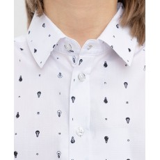 Сорочка для мальчика с принтом "лампочка", длинный рукав