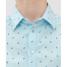 Сорочка для мальчика с принтом "акула", длинный рукав