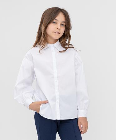 Блузка для девочки белая  ,длинный рукав